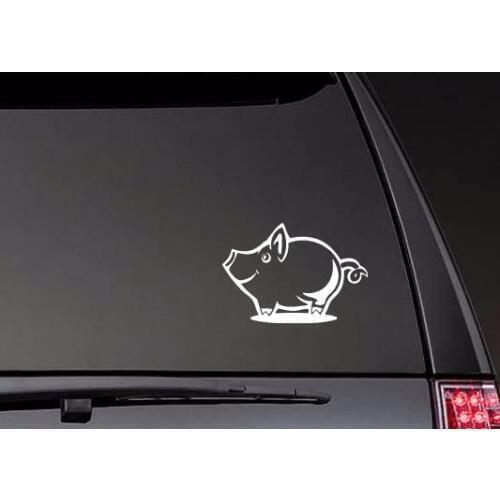 10x25cm Short Pig Vinyl Stickers Car Styling Decal for Helmet Waterproof Modern Car Accessories Decals Removable ZP0639