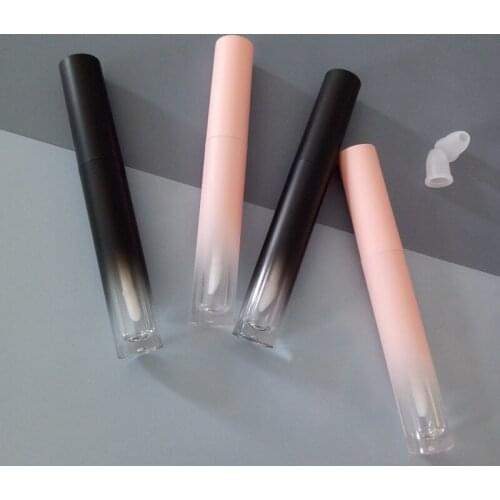 3.5ml Gradient Pink/Black Empty Lip Gloss Tube Lips Balm Container with Wand Round Matte Refillable Lipgloss Bottles