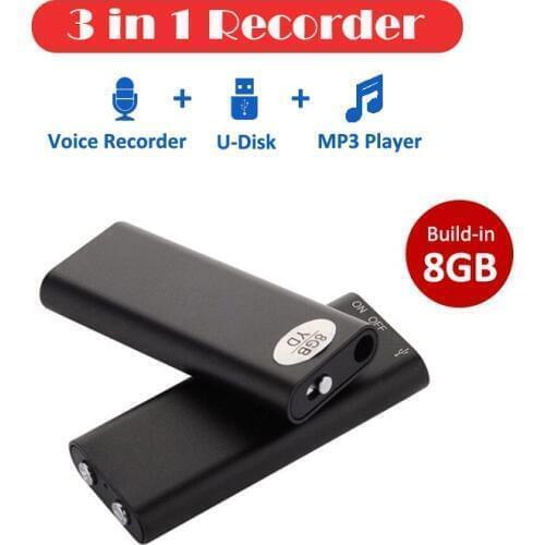 3 in 1 Voice Audio Recorder Mini Dictaphone Grabadora de Voz Caneta Espia U-Disk Voice Activated Sound Recording Pen MP3 Player