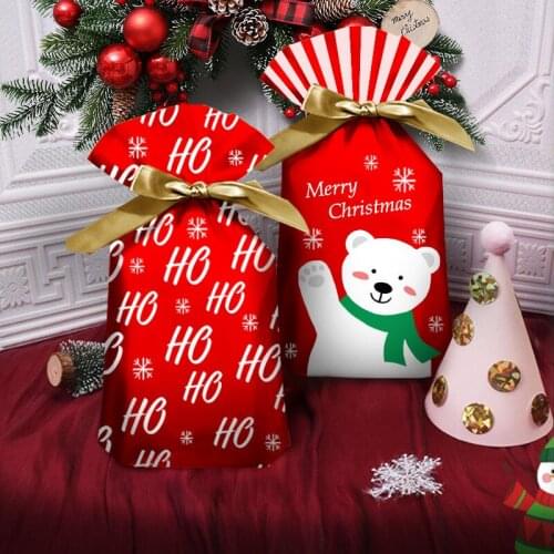 50pcs Christmas Gift Bag Navidad Gift Box Candy Biscuit Bag Christmas Decoration Gift Bag Children Birthday Party 2022 New Year