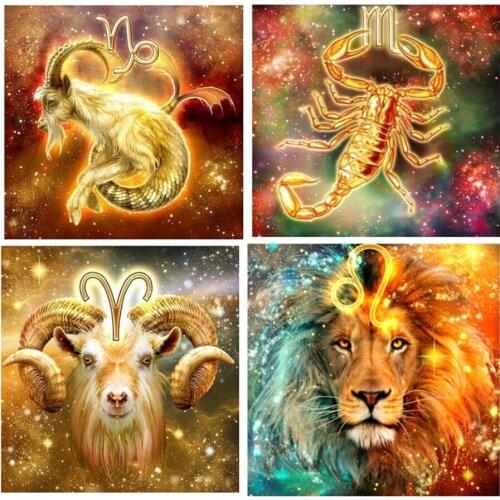 5D Diy Diamond Painting Twelve Zodiacal Constellations Diamond Embroidery Full Cross Stitch Kits Mosaic Home Decoration Art