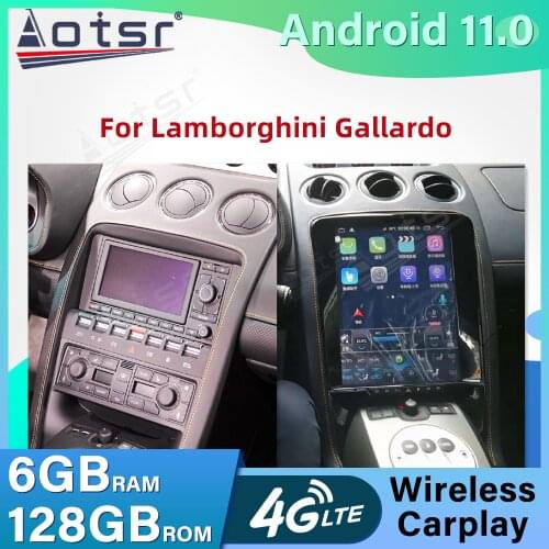 128GB Tesla Big Screen Car Multimedia DVD Player For Lamborghini Gallardo Android Radio GPS Navigation Stereo Head Unit Carplay