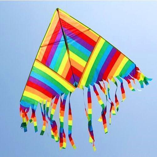 Free shipping high quality New style colorful delta kite 10pcs/lot with rainbow tails beautiful in sky chinese kite sale