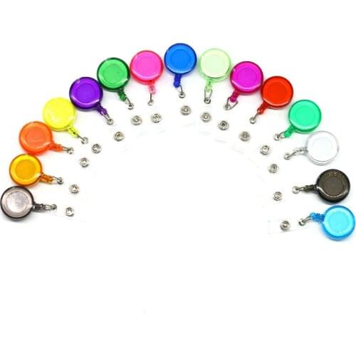 Candy Color Retractable ID Card Badge Reel Nurse Doctor Students Exhibition Name Chest Card Clips Badge Holder Stationery
