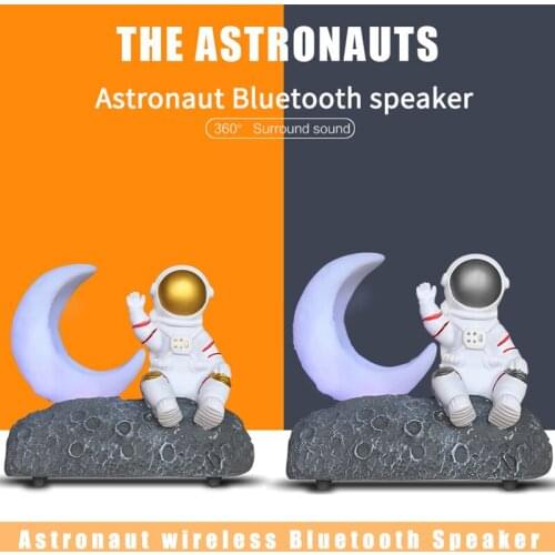 Moon Light Astronaut Bluetooth Speakers Wireless Multifunction Mini Speaker Loudspeaker Support TF FM Radio Gift Custom For Kids