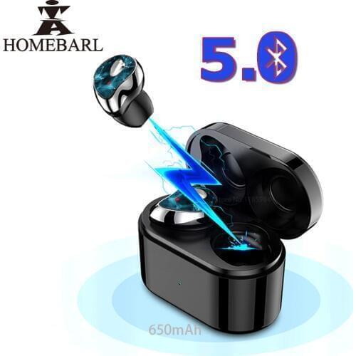 HOMEBARL 2Pcs/Set Left Right Ears SE6 Bluetooth Headset Wireless Music Sport Stereo Earphone Mic Big 650mAh Charging Box