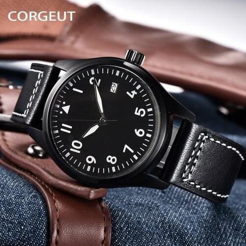 CORGEUT Mechanical Watch Men Top Brand Luxury Luminous Stainless steel Business Wrist Men Automatic Watches NH35A Movement