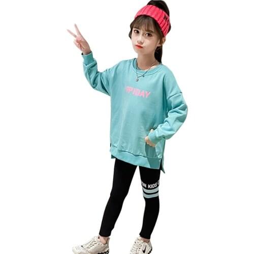 Children Clothes Letter Sweatshirt + Leggings Costume For Girls Spring Autumn Kids Girls Clothes Casual Childrens Clothes