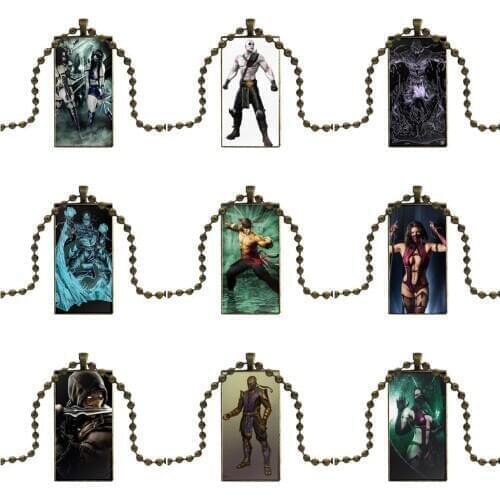 For Women Wedding Gift Mortal Kombat 9 Glass Pendant Galaxy Pendant Necklace Women Bronze Plated Necklaces Jewelry