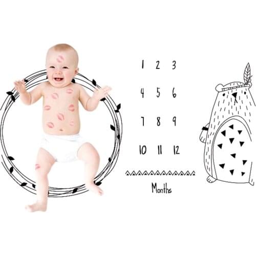 Newborn Baby Monthly Milestone Photo Background Receiving Blanket Infant Kids Photo Props Diaper Photography Cloth Accessories