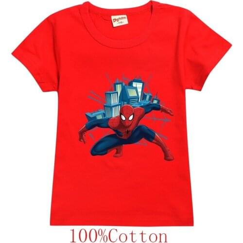 T Shirt Boys Girls Best Quality Spider Cartoon Pattern T-shirt Top Tees Graphic T Shirts Kids Clothes Hero Boys 10 to 12 teenage