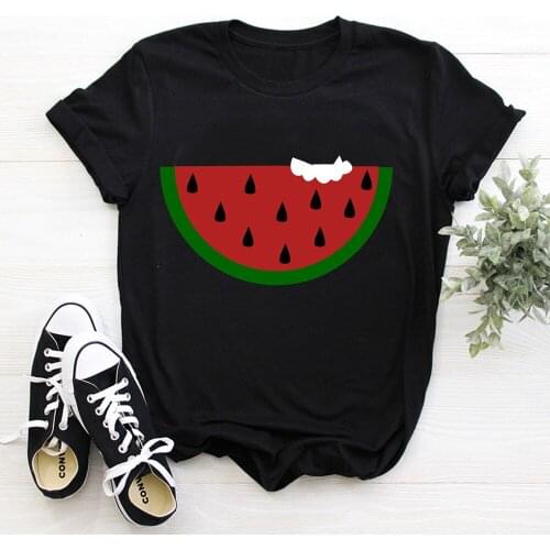 Watermelon Print T Shirt Women Summer Harajuku T Shirt Fashion Tops Female T-shirt Casual Tee Woman Clothing TX8235