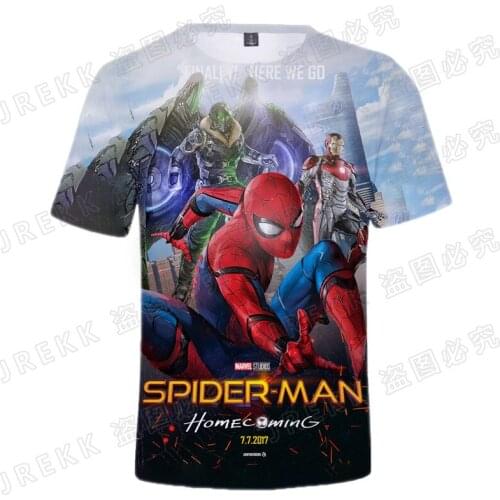 Fashion Mens T-shirts Marvel Spider-Man 3D Printed Boy Girl Kids Tee Shirts Short Sleeve Plus Size Cool Women Clothing