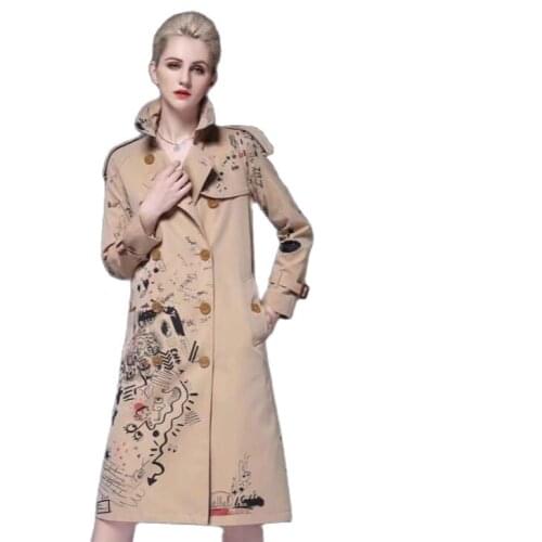 Женские длинные тренчи GELITAYIN China At AliExpress