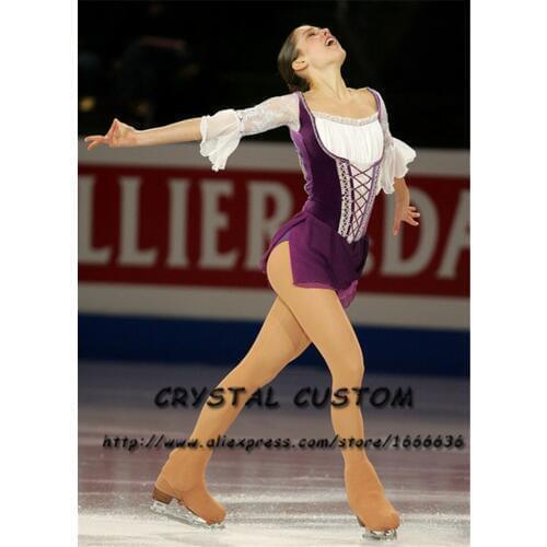 Crystal Custom Figure Skating Dresses For Girls Graceful New Brand Ice Skating Dresses For Competition DR4336