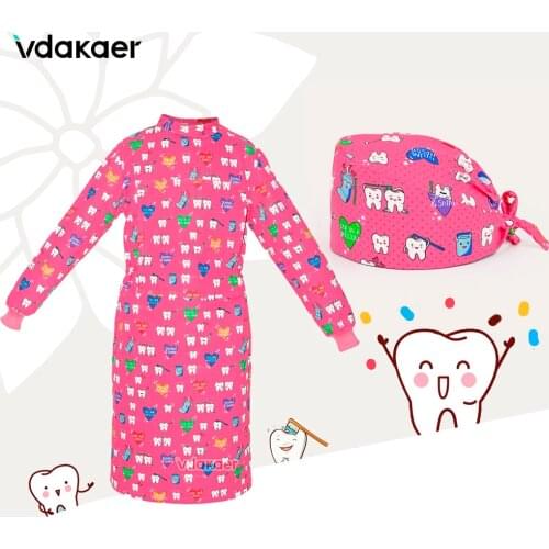 Quality dentistry man and woman Work Uniform Long Sleeve Scrub Workwear Protective Isolation Nursing Clothing With Reusable Suit