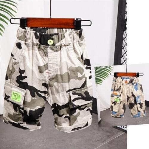 Camouflage Shorts for Boys Summer Kids Short Casual Straight Printed Short Pant with Pocket Teenager Short Sport szie:90-140