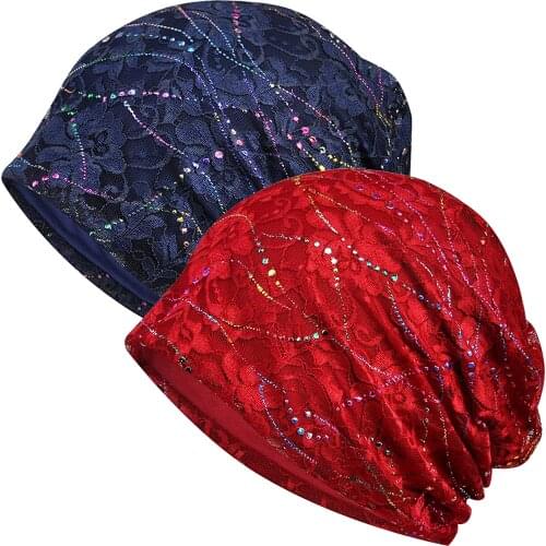 Kayier Lace Beanies Chemo Caps Cancer Skull Cap Knitted hat for Womens