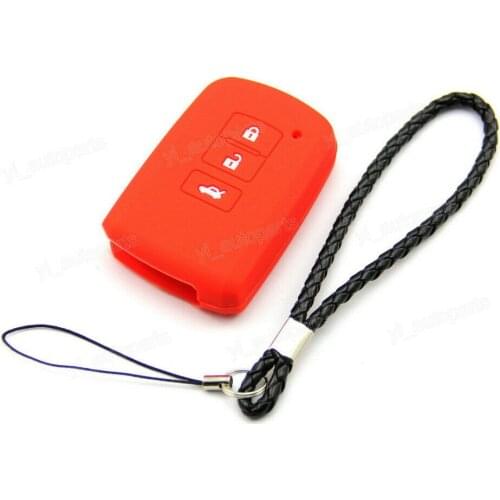 Red Silicone Case Cover Fit For Toyota Avalon RAV4 Remote Smart Key 3 Buttons toy3sr