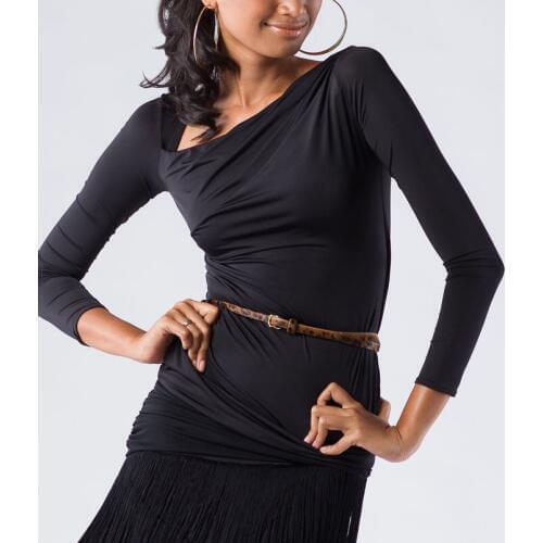 Exotic dance ballroom dance Latin dance long sleeved irregular Latin collar practice jacket T12077