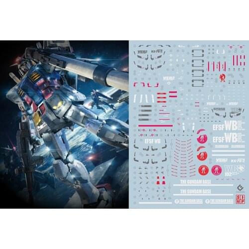 Gundam MG Yuanzu 3.0 RX78 Water Sticker Odaiba Limited Fluorescence Decal Sticker Model Tool