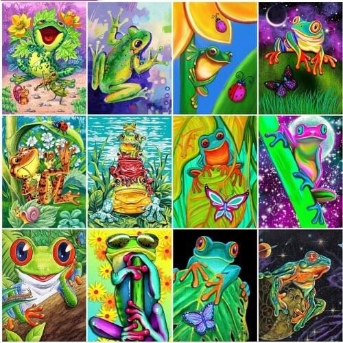 MomoArt 5D DIY Diamond Painting Cartoon Frog New Arrival Diamond Mosaic Animal Picture Embroidery Cross Stitch Kits Child Hobby