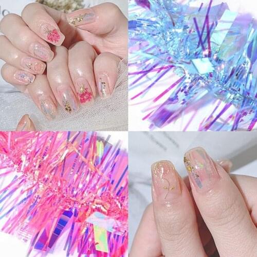 Hot Nail Art Sticker Glass Film Paper Holographic Transfer Foil Nails Decal Sticker DIY Manicure Decor Accessories