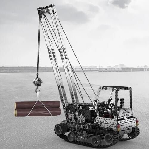 New Assembly RC Truck DIY Building Blocks 2.4G Remote Control RC Crawler Crane With Lifting Alloy Construction Crane Parent-Kid