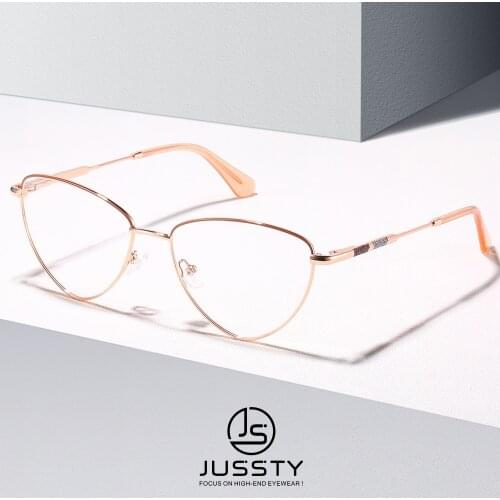 Cat Eye Progressive Prescription Eyeglasses Women Myopia Multifocal Bifocal Glasses Ladies Stainless Steel Optical Spectacles
