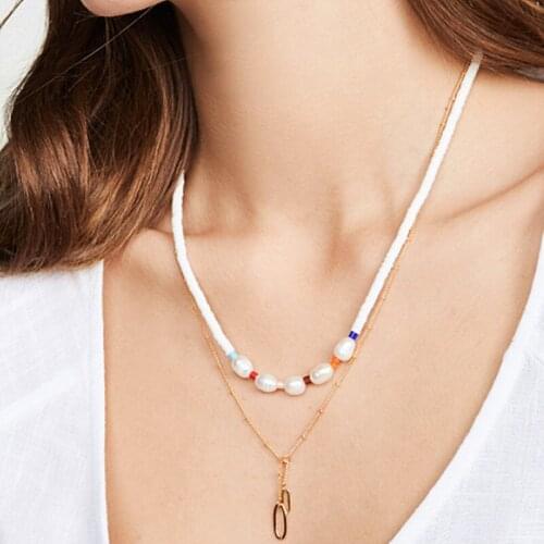 Natural real freshwater pearl chokers necklace summer beach boho bohemian femme necklace women jewelry accesorios mujer 2020