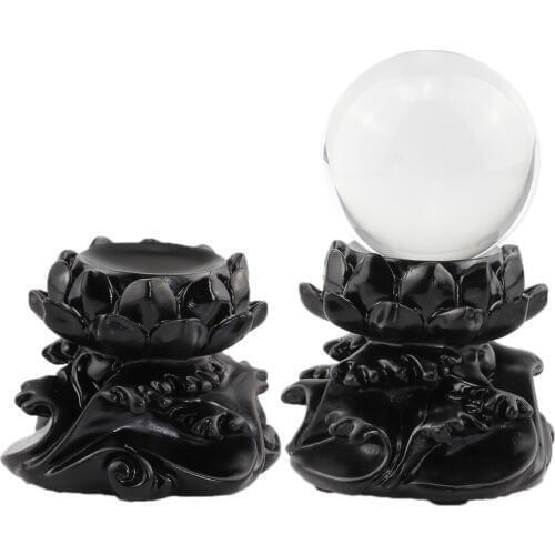 Resin Lotus Display Stand for Crystal Glass Lens Ball Divination Photography Lensball Base 60 80mm 100 120mm Magic Sphere Holder