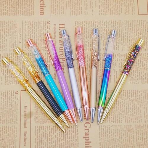 Crystal Pen Diamond Ballpoint Pens Stationery Pen Oily lovely Multi-color Metal Pen Diamond Ballpoint Pens NK-Shopping