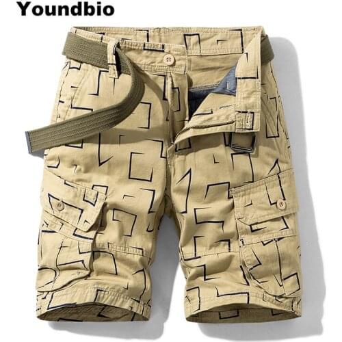 2021 New Summer Cargo Shorts Men Camouflage Cotton Khaki Jogger Loose Cargo Shorts Men Casual Men Outwear Overalls Shorts