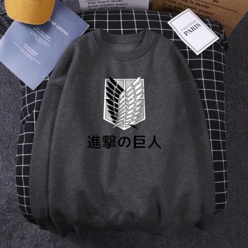 TV Show Attack on Titan Print Hoodies Man Fashion Loose Streetwear Tops Autumn Spring Woman New Casual Pullover Novetly Pullover