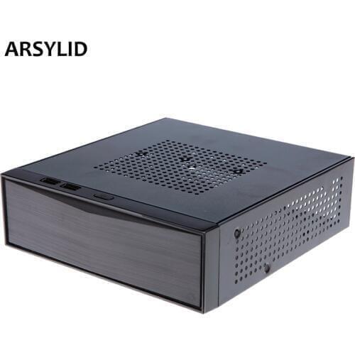 ARSYLID SKC-M05 HTPC mini-ITX thin computer case USB2.0 support USB3.0 horizontal mini case 20.5*19*6cm 60W 84W 120W 150W