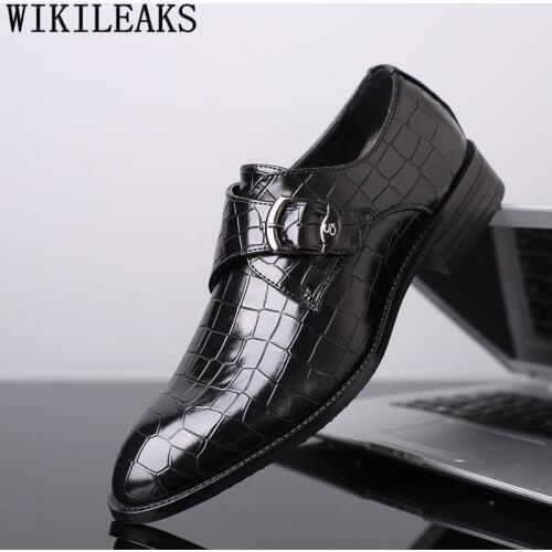 Italian Crocodile Shoes Monk Strap Men Formal Shoes Leather Leather Shoes Men Zapatos De Vestir Hombre Sapato Social Masculino