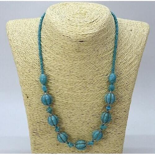 Spring summer holiday fashion jewelry! Handmade blue natural semi-precious stone necklace women gifts N15543