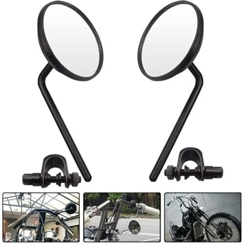 Universal Motorcycle Handlebar Rearview Mirror Retro Round Rearview Mirror 22mm-25mm Motorcycle Reverse Mirror