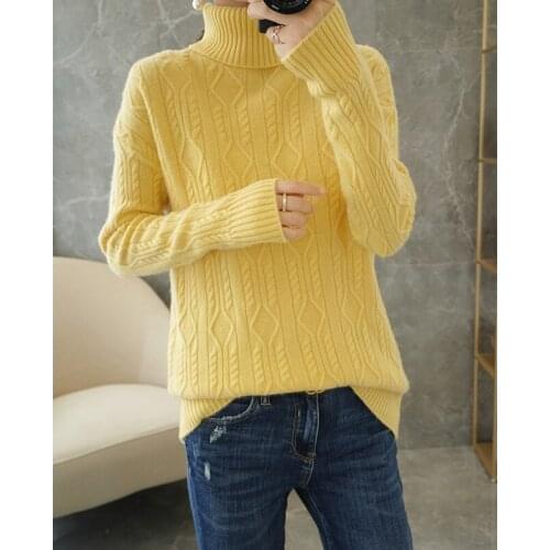 Adishree 2020 woman winter 100% Cashmere sweaters autumn knitted Pullovers High Quality Warm Female thickening Turtleneck