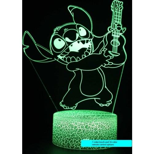 DISNEY Star Baby Stitch led light USB Creative Colorful Touch Remote Control 3D Desk Lamp LED Night Light children birthday gift