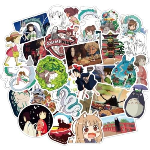10/30/50PCS Hayao Miyazaki Anime Spirited Away Cartoon Graffiti Guitar Laptop Luggage Waterproof Sticker Decoration Wholesale
