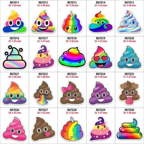 30 Pcs Planar Resins Lovely Cartoon Pattern Resin Flatback Cabochon DIY Materials