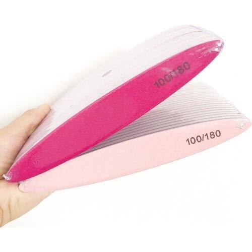 50/pack Wholesale Sandpaper Nail File 100/180 Double Side Sanding Buffer Block Set For UV Gel Polish Manicure Tool Nail Files