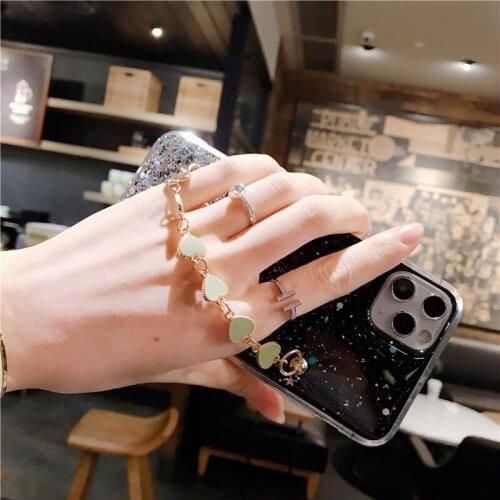 Lover Bracelet Chain Strap Bling Star Case for VIVO Y50 Y30 Y70S Y91C Y93 Lite Y95 Y97 Y81 Y85 Y71 Y11 Y12 Y15 Y17 Luxury Funda