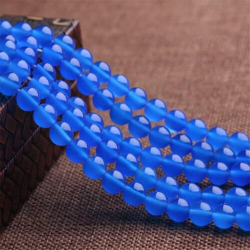 Grade A Natural Blue Agate Beads 4mm-14mm Smooth Polished Round 15 Inch Strand MN06
