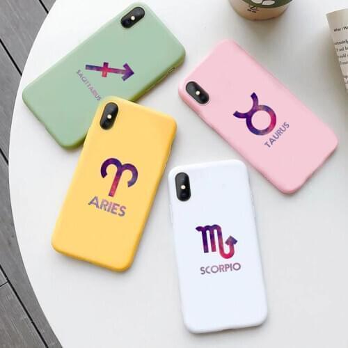 Zodiac Sign phone Case For iPhone 11 Pro XS MAX XR X 7 8 6Plus SE 2020 Candy Soft