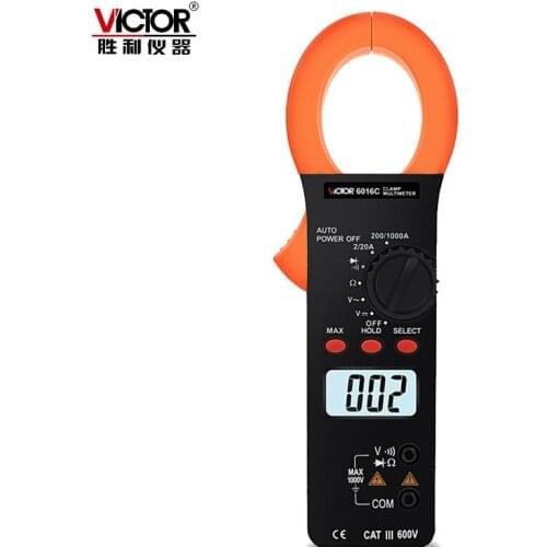 VICTOR 6016C 3 1/2 AC Digital Clamp Meter Digital Multimeter Display Ammeter 1000A Universal Meter Automatic Measurement