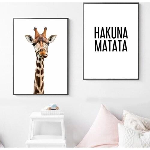 Quote wall decor canvas painting landscape animals canvas art poster picture modern wall poster for room HD2871