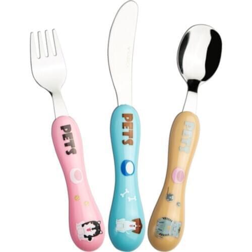 Pets 3 Piece Child Fork Spoon Knife Set U238
