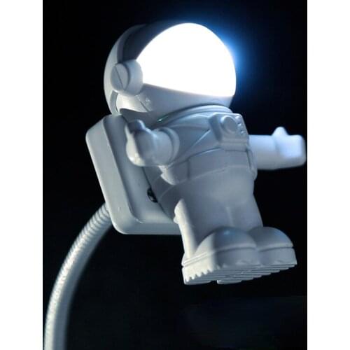 Flexible USB White Astronaut Tube Portable LED Night Light DC 5V Bulb For Computer Laptop Notebook Reading indoor Decoration